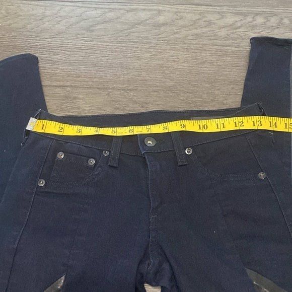 Rag & Bone Womens Jeans | Grey Navy Tuxedo Striped Skinny Size 24 - Picture 3 of 13